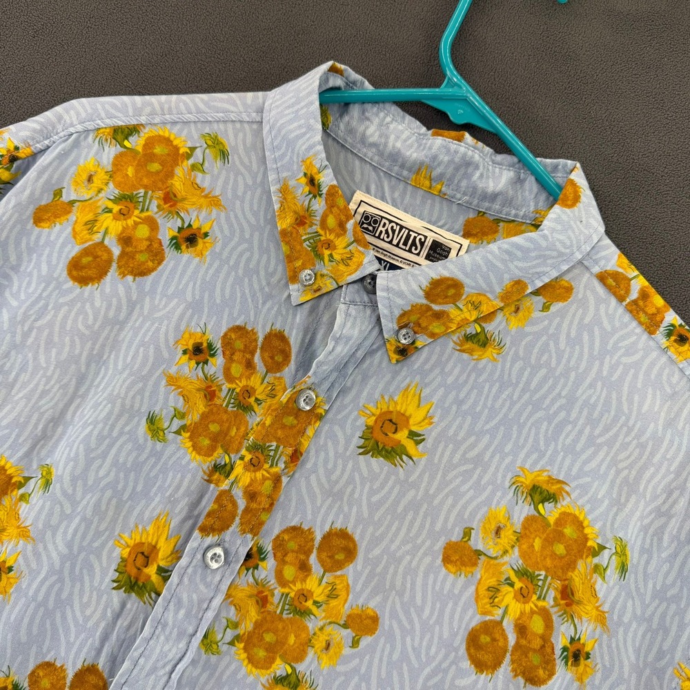 RSVLTS Van Gogh Museum Sunflowers Kunuflex Short Sleeve Button Down Shirt XL
